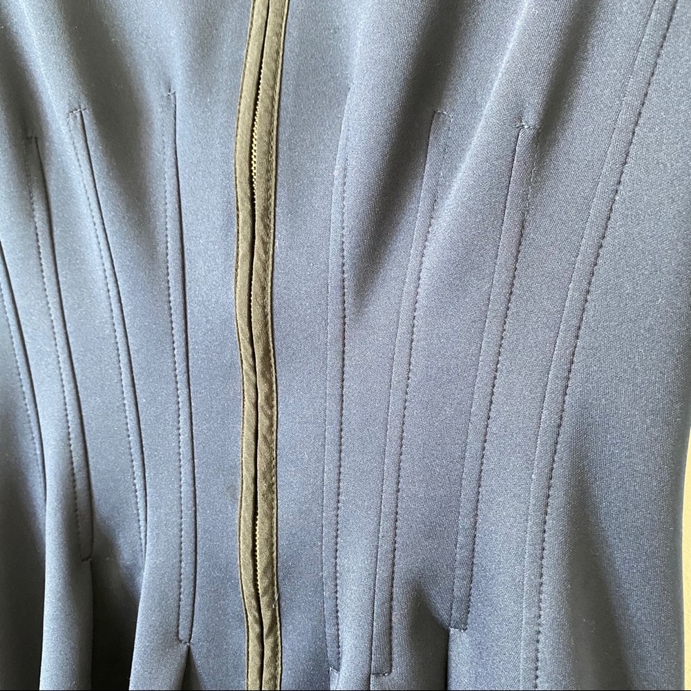 Betsey Johnson Full Zip Blue w/ Black Trim Dress 2 - Picture 7 of 11